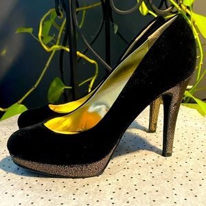 Style & Co. Sexy Black and Gold Platform Stilettos